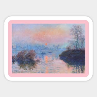 Claude Monet, Sunset on the Seine at Lavacourt, Winter Effect Sticker